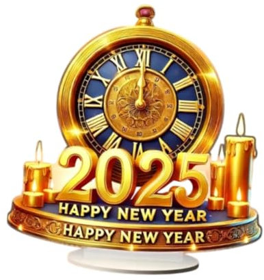 perfk 2025 Neue Jahr Dekoration Feier Uhr Geschenke Uhr Skulptur Desktop Dekoration für Tisch Bücherregal Büro Festival