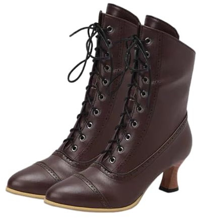 ticticlily Stivali Cowboy Donna Invernali Morbidi Stivaletti Comode Eleganti Ankle Boots C Marrone 39 EU