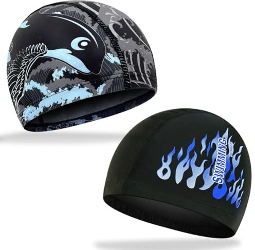COYUN 2Pezzi Cuffie da Nuoto, Cuffia per Nuoto in Piscina Unisex, Cuffie Piscina, Cuffie da Piscina Nuoto, Cuffia da Nuoto per Piscina, Adulto Cappello da Nuoto, Unisex Cuffia da Bagno Sport Acquatici