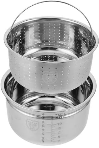 Holibanna Cesta De Vapor Para Freidoras De Aire Bandeja De Vapor Para Arroz Olla Interior Inoxidable Para Arrocera