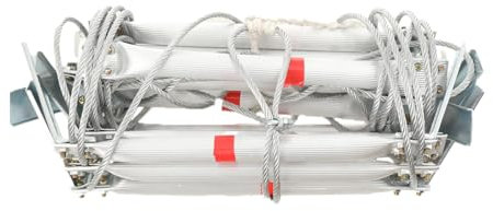 NICCOO 5m Strickleiter Rettungsleiter, Notfall Fluchtleiter Seilleiter Notleiter, Sicherheitsleiter mit 2* Karabiner, Für Hotels, Bürogebäude, Wohnhäuser, zum Klettern im Baumhaus, Tragfähigkeit 200kg