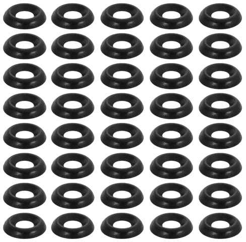 PATIKIL #8 Finish Countersunk Washer, 100pcs 304 Stainless Steel Flat Cup Head Screw Gasket Bolt for Mechanical Accessories Parts DIY Models, Black