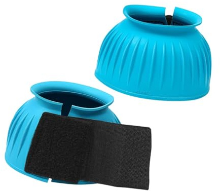 2 Pack Rubber Horse Bell Boots Equestrian Accessories for Jumping, Walking, Riding, S 7.6X7.6X8.8CM