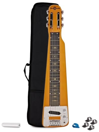 Lap Steel Gitarre mit Tonebar-Slide, Daumen- und Fingerplektren und Tasche - Elektrische Slide Gitarren von Gear4music - Gold