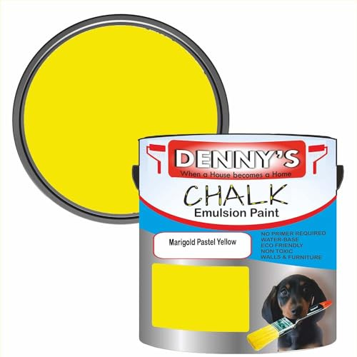 Premium Interior Wall & Furniture Chalk Paint – Marigold Pastel Yellow – Rich Matt Finish, Durable & Washable, Low Odour, Ideal for Living Rooms, Bedrooms & Hallways (2.5 litre Tin)