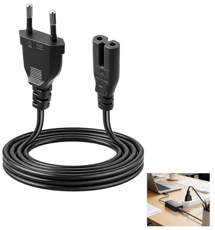 Cable de Alimentación de 1,5m Tipo C Cable Euro 8 para Televisores, Consolas Samsung PS4 PS3, Monitores de Computadora, Impresoras y Dispositivos Electrónicos Varios