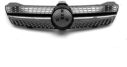 Parrilla Parachoques Delantero Para Mercedes Para Benz Clase CLS W219 CLS350 CLS500 CLS550 CLS55 CLS63 Para AMG 2005-2008 Parrillas Estilo Diamantes Parrilla Delantera(Plata)