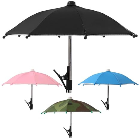 Rihqey 4PCS Phone Umbrella for Sun Shade, Outdoor Anti-Reflective Cell Phone Umbrella Sun Shade, Anti-Glare CellPhone Umbrellas Sunshade with Clip, Flexible Angle Design Holder Cover for All Phones