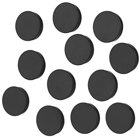 Scribble Strong Colourful Round Refrigerator and Whiteboard Magnets, Perfect for Homes and Offices,36mm Diameter (12 Pack) (Black)