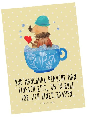 Mr. & Mrs. Panda Ansichtskarte Nachtfalter Schaumbad - Geschenk, Postkarten, Ziele, Postkarte, WC, Fotokarte, Baden, Träumen, Bad, Grußkarte, Lustige Sprüche, Kunstkarten, Ansichtskarten, Badezimmer