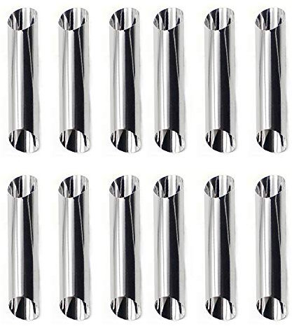 Darnell Nehemiah Set mit 12 kleinen Backformen aus Edelstahl, konische Röhren, Kegelform, Backform, Backform, Werkzeug (große Säule)