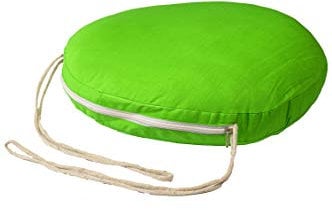 Sitzkissen Stuhlkissen mit Schleife 45cm Groß Eckig Grün | Outdoor im Garten als Stuhlauflage oder Indoor als Stuhl Kissen im Wohnzimmer oder Küche | Eckiges Bodenkissen aus Baumwolle 45 x 45 cm