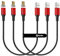 NetDot Gen10 Micro USB Câble de Charge Rrapide Magnétique en Nylon Tressé avec Del Latérale Compatible avec Périphérique Android(0.3m / 3 Pack Rouge)