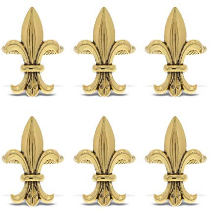 KitchaBon Goldfarbene Serviettenringe, 6 Stück, Tischdekoration, Serviettenringe, Ringhalter, Fancy Bankett & Hochzeitsdekorationen für den Empfang,Fleur de Lis