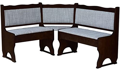 k koma Polster Eckbank Kiefer Holz, Nuss Farbe mit Polsterung MASSIVHOLZ - BEIGE (140 x 140)