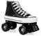 Rollschuhe Für Mädchen Rollerskates Damen Disco Roller Canvas Skates Erwachsene Leder Atmungsaktiv Retro Design (Black, 36)