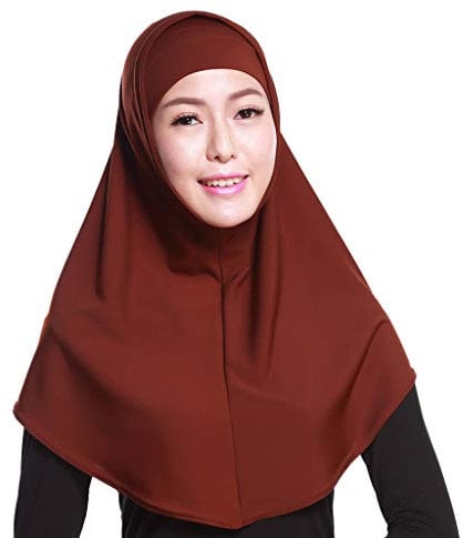 WOWOWO Damen Hijab 2 Stück einfarbig Amira Jersey Muslim Hijab weiche Baumwolle Stretch Kopftuch