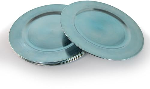 Geri Juego de platos de carga azules de 33 cm, platos redondos de Navidad (6)