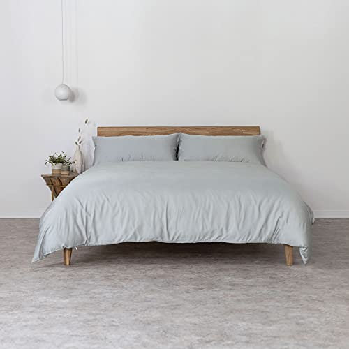 AGA.PIE Bambus Lyocell Bettwäsche-Set 200x200 + 2X 80x40 cm - Hell-Grau, 100% Bio Oeko-Tex 100, für Allergiker, Antibakteriell, Ganzjahres-Bettwäsche, Atmungsaktiv, Geruchshemmend, Besonders sanft