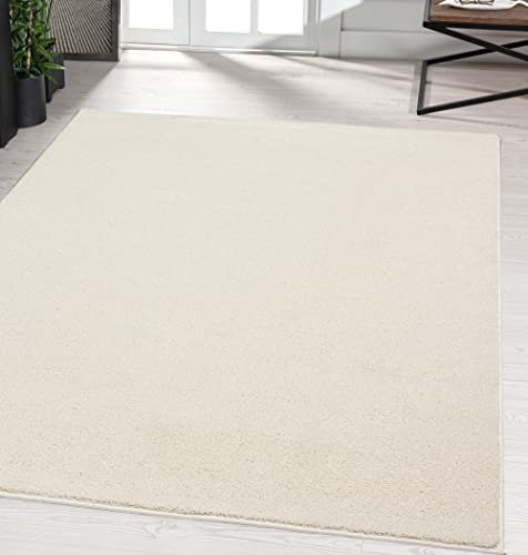 the carpet Marley eleganter Designer Teppich Wohnzimmer, weicher & pflegeleichter Kurzflor Wohnzimmerteppich in Creme, Teppich 120 x 170 cm