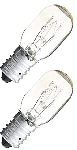 Masterpart 2 Pack Fridge Lamp Bulb E14 15W Tubular Light Appliance Small Screw SES 1000 hrs