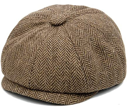 Foruhoo Baby Kinder Schiebermütze Tweed, Jungen Mütze Flat Cap Newsboy Gatsby Kapppe(Kaffee,2-4 Jahre)
