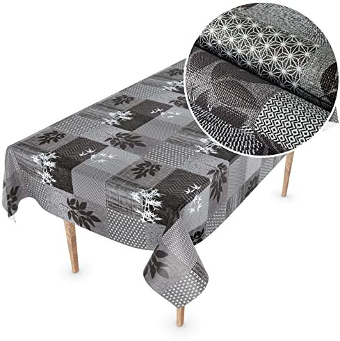 Wachstuchtischdecke Wachstuch Tischdecke abwaschbar Wachstischdecke Rechteck, rund, oval Premium Prägung Gartentischdecke Elegance 100x140cm Schnittkante Greta