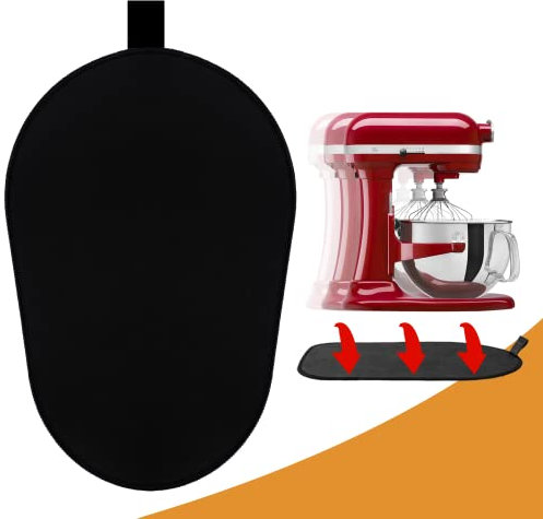 Tapis coulissant pour mixeur Kitchenaid, tapis de déménagement pour bol élévateur de bol de 5 à 8 litres, accessoire de cuisine compatible avec mixeur Pro 600 avec accessoire de cuisine blanc,