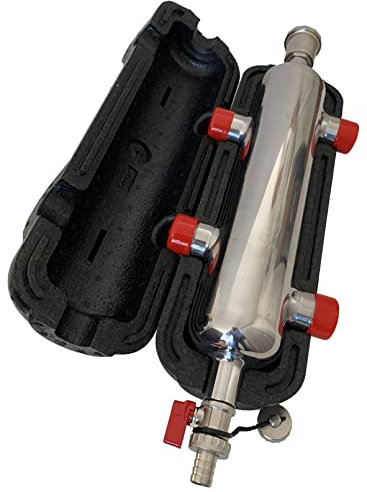 AQUA HEATING Hydraulische Weiche Gedämmt mit Schlammabschneider 4x1 Zoll GZ 2x1/2 Zoll GW Rostfreier Stahl 10 bar Kupplung Entlüfter Abflussventil Kupplungskörper-Set für Heizungsanlage Komplett