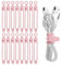 Silicone Cable Straps Wire Organizer for Earphone Phone Charger Mouse Audio Computer Reusable Cable Ties Cord Organizer in Home Office Kitchen School (Pink 16pcs)
