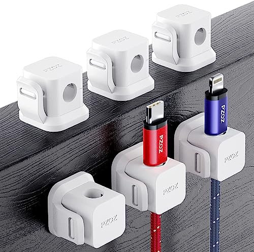 PZOZ 6 Pezzi Clip per Cavi, Organizer per la Gestione dei Cavi, Organizer a Clip per Cavo, per Cavi di Alimentazione e Cavi per Accessori di Ricarica, Cavo per Mouse, PC, Ufficio e Casa