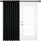 AMEHA Blackout Eyelet Curtains 66 X 84 Inch Super Soft Thermal Insulated Ring Top Black Curtains for Living Room Darkening Window Treatment Tieback Single Panel
