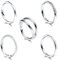 Lusofie 5Pcs 18G Hinged Nose Rings Silver Nose Rings Hoops Septum Ring Clicker CZ Tragus Cartilage Double Nose Ring Nose Body Piercing Jewelry for Women Men(8MM)