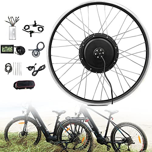 Kit de Conversion de vélo électrique, Roue avec Moteur de moyeu 16/20/24/26/27,5/28/29/700C pour vélo électrique, avec écran LCD3 pour vélo électrique, Volant d'inertie à ca