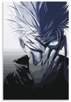 Anime Jujutsu Kaisen Poster Gojo Satoru (18) Heimdekoration Poster Wandkunst Hängender Bild Druck Dekorative Malerei Poster 20 x 30 cm