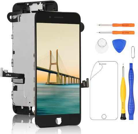 Yodoit Ersatz-Set für iPhone 7 Plus (Modell A1661, A1784, A1785), LCD-Display mit Frontkamera, Hörmuschel-Lautsprecher, 3D-Touch-Digitizer mit Reparaturwerkzeug-Set, Displayschutzfolie