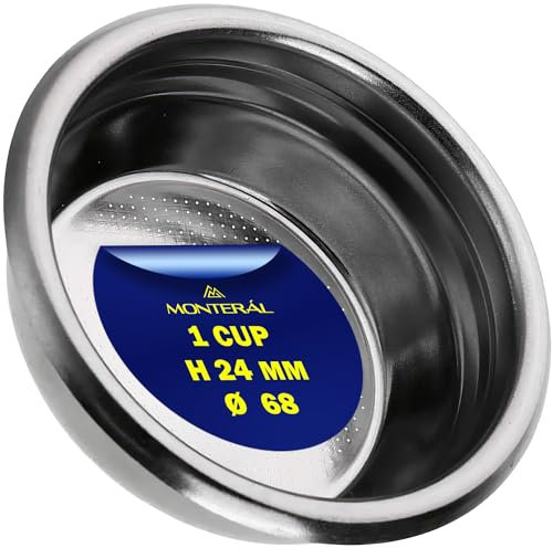 Filtri Caffe 1 Tazza di dimensione Ø 68 mm h-23,5 mm - per Gaggia - Adatto a Tutti i Modelli - Filtro Caffe Adatto a Portafiltro - Garanzia di 10 Anni - MONTERAL