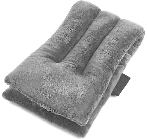 Heat Pads for Neck and Shoulder Pain Relief | Wheat Bags, Microwavable, Reusable, Lavender Heat Packs, Polar Fleece | Pain Relief in Muscles, Joints, Back and Cramps (Grey)