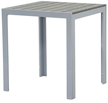 Gardissimo Aluminium Gartentisch Soul 60x60 Silber mit Nonwood Tischplatte, absolut wetterfest