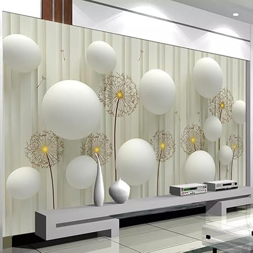 MERVOS 3D-Tapete Wandbild PVC-Wandmalerei geometrische Kugel Pusteblume Wohnzimmer Schlafzimmer TV-Hintergrund Wanddekoration