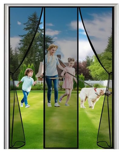 Zanzariera magnetica anti-insetto per porta 275x260cm Zanzariera magnetica, zanzariera, tenda a rullo per finestra, facile da installare con adesivo per porta balcone, porta finestra,nero