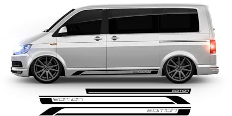 BellaFolia Seitenstreifen Aufkleber Edition passend für VW T4, T5, T6 und T6.1 Farbe wählbar, Multivan, Bulli - Seitenaufkleber 10008.07S