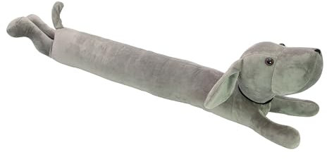 Benross 85189 Dog Door Draught Excluder/Autumn Home Décor/Soft and Charming Novelty Animal Design in Grey / 89 x 11 x 16cm