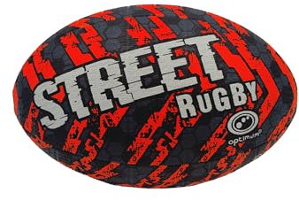 OPTIMUM Street Rugbyball, Schwarz/Orange, Größe 4