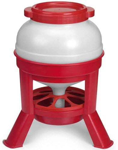 Agrarzone Hühner Futterspender 20 Liter - robuster Hühner Futterautomat mit Füßen - hohe Kapazität, ideal für Geflügel - Hühnerfutter Spender reduziert Futterverlust
