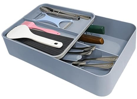 Wpsagek Küchenschubladenorganizer, Utensilien-Organizer – Löffel und Gabeln, Besteck-Organizer, sichere Schublade, Utensilienhalter, Besteckkasten für Besteck und Besteck