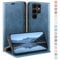 HUOUH für Samsung Galaxy S23 Ultra Hülle mit RFID Schutzhülle aus Lederhülle Handyhülle,Kartenfach ständer Handy hülle,360 Grad Schutz Cover für Samsung S23 Ultra Klapphülle Wallet Case Leuchtend Blau