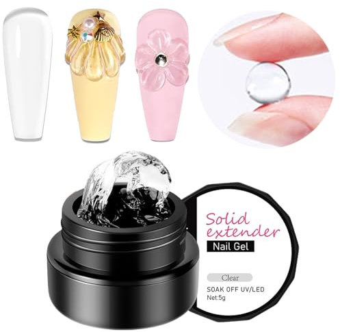 Solid Sculpture Builder Gel, Clear Non-Stick Hand Solid Builder Gel for Nails, Nail Extension Gel 3D Nail Gel for 3D Nail Carving Gel Patterns Decoration for Nail Art DIY at Home