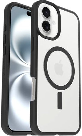 OtterBox React Series MagSafe Case for iPhone 16 Plus, Shockproof, Drop proof, Ultra-Slim, Protective Thin Case, Tested to Military Standard, Clear/Black