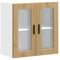 vidaXL Küchen-Hängeschrank mit Glastür Porto Artisan-Eiche, Wandschrank Küche, Wandschrank, Oberschrank, Küchenschrank, Hängeschrank